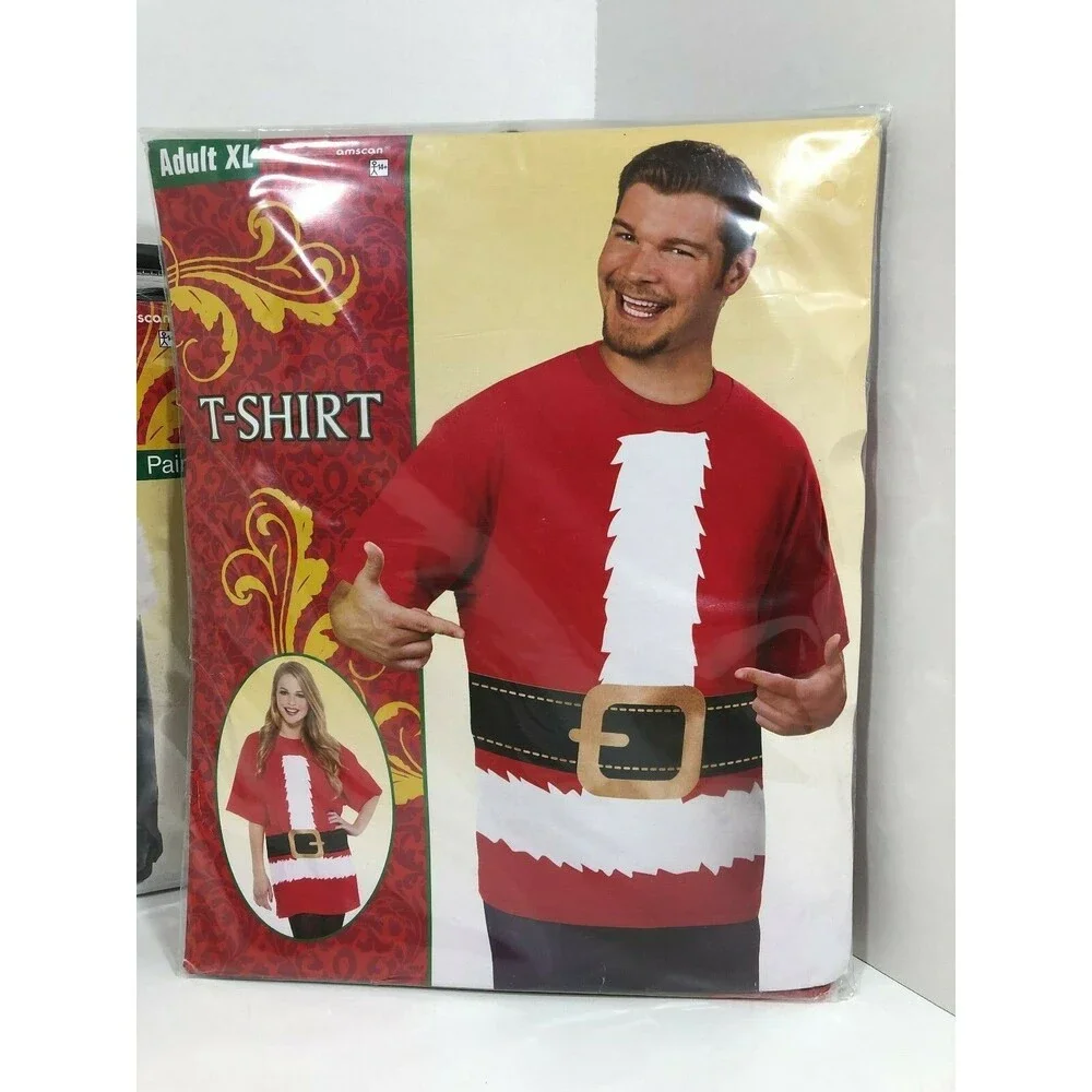 Amscan Halloween Costume Santa Shirts & Boot Covers NIP - Picture 4 of 7